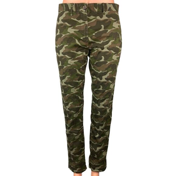 Gap Women's Green Khakis Camouflage Camo Army Military Straight Pants Size M - Picture 1 of 6